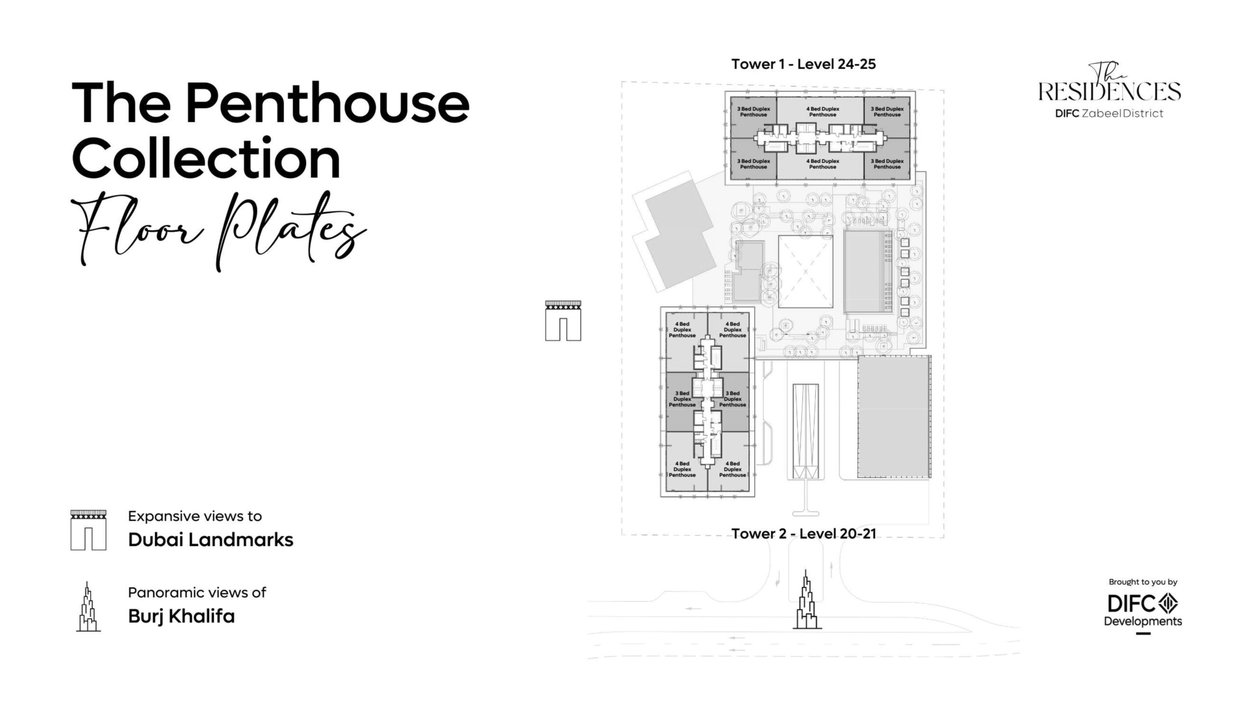 The Residences DIFC floor plates displaying residential tower apartment layouts in Zabeel District